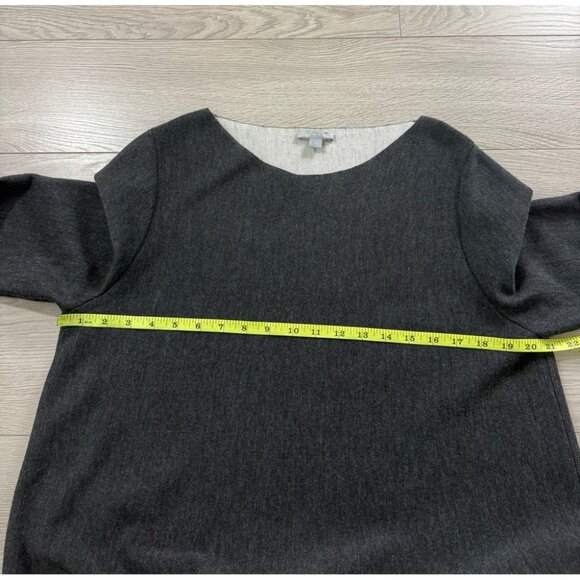 COS Wool Fit & Flare Gray Tunic 3/4 Sleeve Sweater - Picture 6 of 7